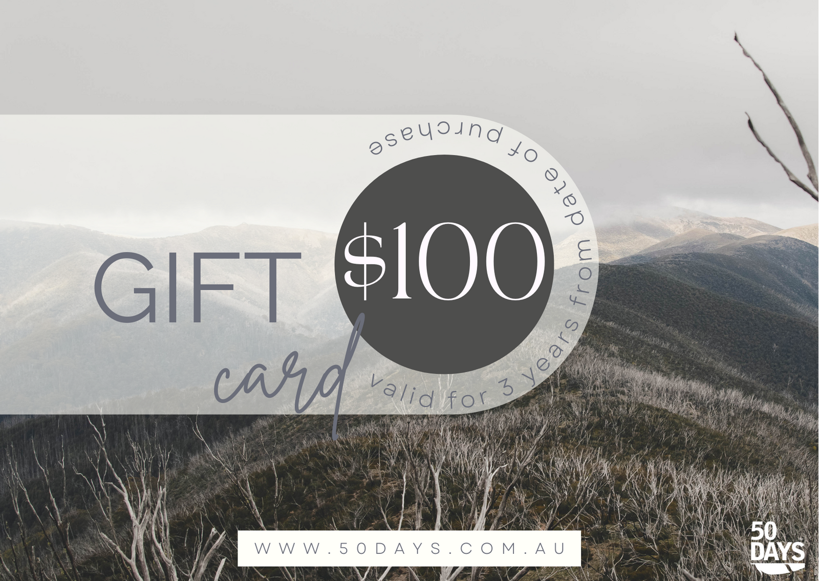 50 DAYS Gift Card